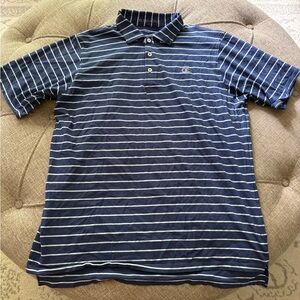 BDRADDY Blue and White Striped Polo Shirt